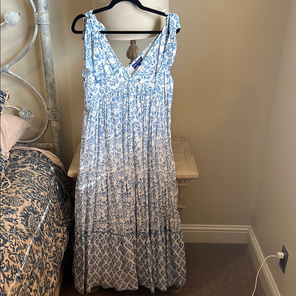 Blue Floral Maxi Dress